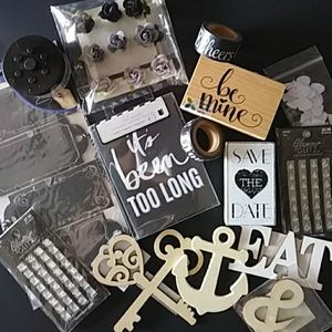 15pc. Black & White craft supply bundle.